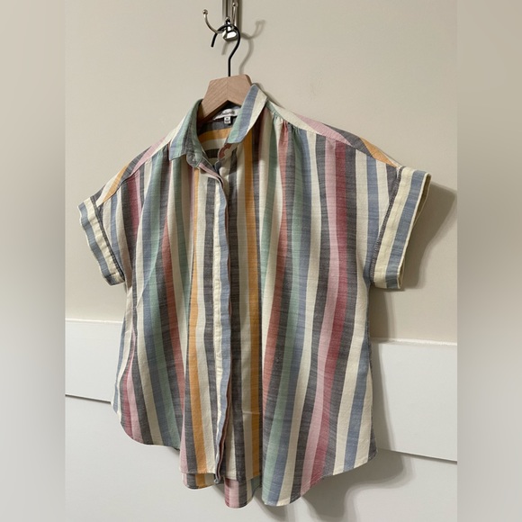Madewell Multi-Color Hilltop Stripe Button-Up Top Size XS - Picture 5 of 9